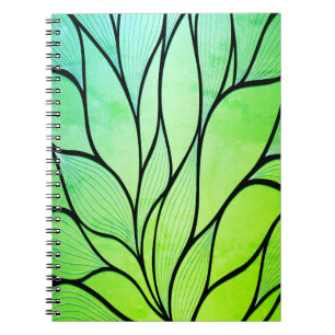 Carnet Bright Green Hues Creative Leave Motif
