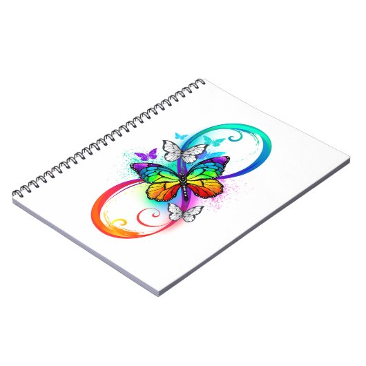 Carnet Bright infinity with rainbow butterfly (Côté gauche)