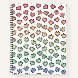 Carnet Bright Pastel Rainbow Gemstone Heart motif
