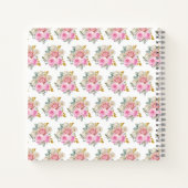 Carnet Bright Pink Gold Elegant Flowers Birthday Party (Dos)