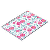 Carnet Bright Pink Teal Watercolor Summer Floral Pattern (Côté gauche)