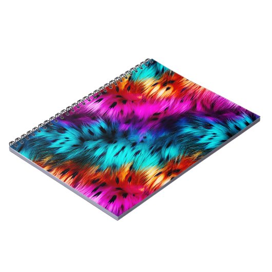 Carnet Bright Rainbow fausse texture de fourrure monstre (Côté gauche)