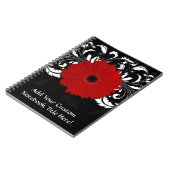 Carnet Bright Red Gerbera Daisy on Black (Côté gauche)