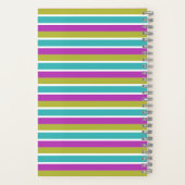 Carnet Bright Stripe Moderne Élégant Design Monogramme (Verso)
