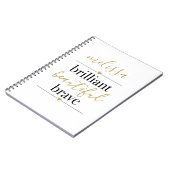 Carnet Brillant Beau Brave Nom Personnalisé  (Côté gauche)