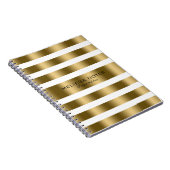 Carnet Brillantes Bandes Or Avec Arrière - plan Blanc (Côté Droit)