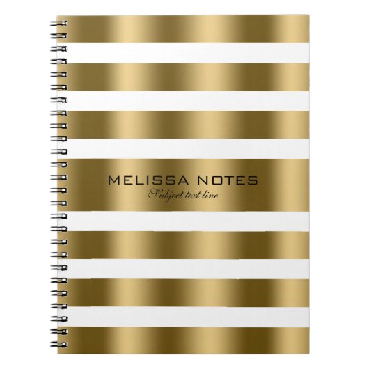 Carnet Brillantes Bandes Or Avec Arrière - plan Blanc (Devant)