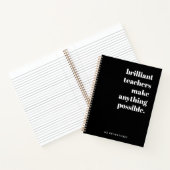 Carnet Brilliant Enseignant Retro Stylish Noir et Blanc (Intérieur)