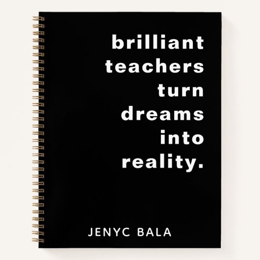 Carnet Brilliant Teacher Retro Black & White Design (Devant)