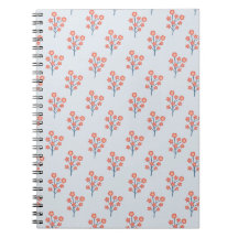 Brins de Fleur de Corail sur Motif Bleu Brumeux