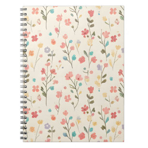 Carnet Brins de fleurs sauvages délicats à l'aquarelle su