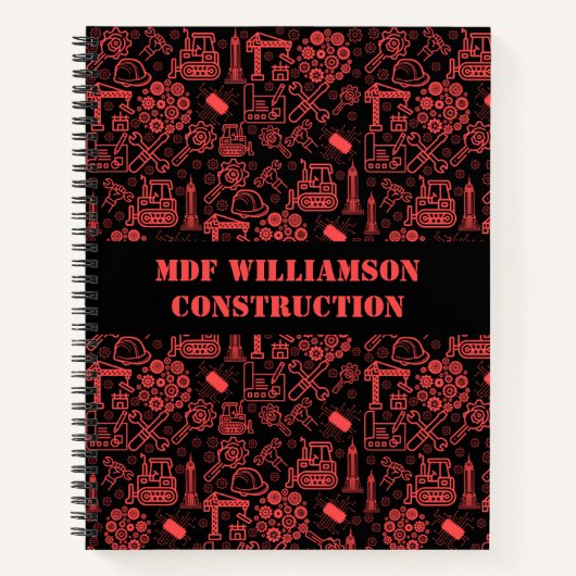 Carnet brique rouge moderne Architectural Blueprint Engin (Devant)