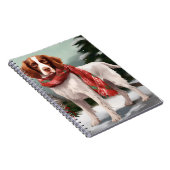 Carnet Brittany Spaniel dans la neige à Noël (Côté Droit)