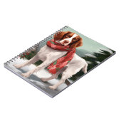 Carnet Brittany Spaniel dans la neige à Noël (Côté gauche)