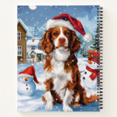 Carnet Brittany Spaniel Dog Winter Wonderland Noël (Dos)