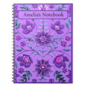 Carnet Brocade florale de lavande élégante (Devant)