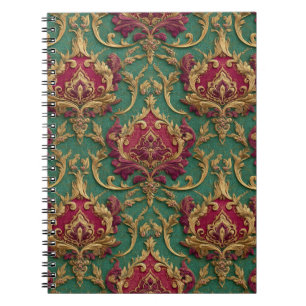 Carnet Brocart de Bourgogne baroque émeraude