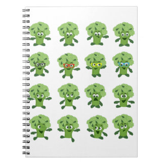 Carnet brocoli avec différentes émotions 