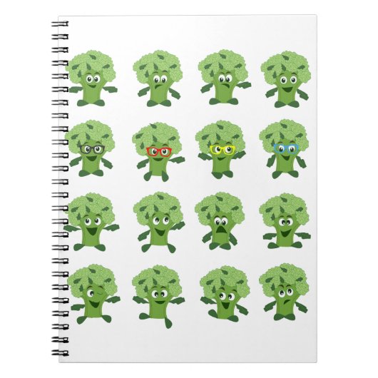 Carnet brocoli avec différentes émotions  (Devant)