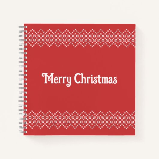 Carnet Broderie de Noël rouge flocon (Devant)