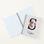 Carnet Broderie Rose Boho Floral Initiale S (Intérieur)