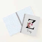 Carnet Broderie Rose Boho Floral Initiale Z (Intérieur)