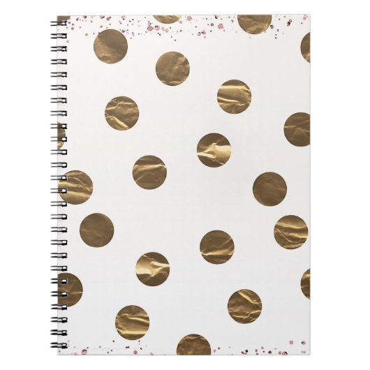 Carnet Bronze Faux Brillant Points Modernes Chic Tendance (Devant)