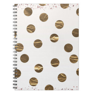 Carnet Bronze Faux Brillant Points Modernes Tendance Chic