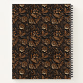 Carnet Bronze foncé Embossé Floral (Dos)