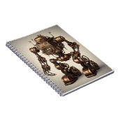 Carnet Bronze Steampunk Robot Sculpture (Côté Droit)