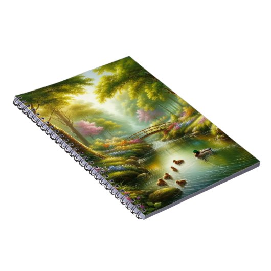 Carnet Brook de printemps avec canards/fleurs (Côté Droit)