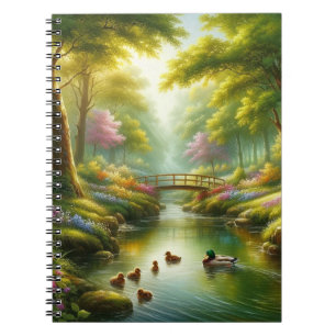 Carnet Brook de printemps avec canards/fleurs