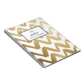 Carnet Brosse à huile d'or Faux Chevron Motif personnalis (Côté Droit)