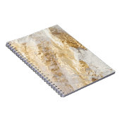 Carnet Brosse d'or blanc à texture peinte. (Côté Droit)