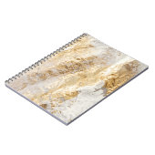 Carnet Brosse d'or blanc à texture peinte. (Côté gauche)