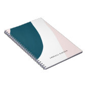 Carnet Brosse rose, Turquoise et blanche moderne Pastel (Côté Droit)