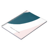 Carnet Brosse rose, Turquoise et blanche moderne Pastel (Côté gauche)