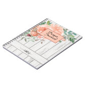 Carnet Brosse Rustique Pêche Florale Nom de la prière Jou (Côté gauche)