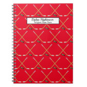 Carnet Brosses de hockey |MVP Puck Pattern Red Name | (Devant)