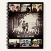 Carnet Brother moderne Meilleurs amis Dark Photo Collage (Devant)
