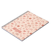 Carnet Brouiller | Terracotta Boho Heart Nom du Motif à t (Côté gauche)