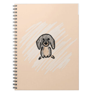 Carnet brown and black dachshund notebook