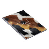 Carnet Brown black and white cowhide texture throw pillow (Côté Droit)