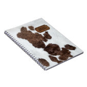 Carnet Brown blanc tacheté fourrure de vache et cuir (Côté Droit)