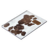 Carnet Brown blanc tacheté fourrure de vache et cuir (Côté gauche)