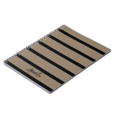 Carnet Brown et noir rayures motif personnalisé (Côté gauche)
