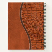 Carnet Brown Faux Alligator Cuir Peau Monogramme de luxe (Dos)