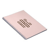 Carnet Brown foncé et bleu simple à trois lettres Monogra (Côté Droit)