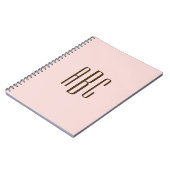 Carnet Brown foncé et bleu simple à trois lettres Monogra (Côté gauche)