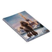 Carnet Brown hiver caniche à Paris Peinture Art Spiral (Côté Droit)